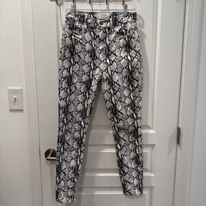 Frame Denim Women's Monochrome Snake Print Cropped Jeans